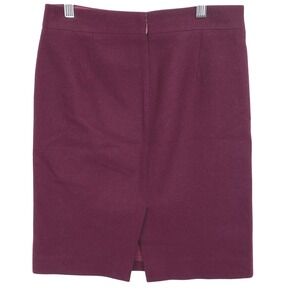 J. Crew The Pencil Skirt Vintage Burgundy Lined Wool Blend Size 0 Back Zip Slit